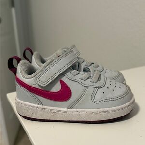 Nike Kids' Sneakers in Gray with Pink Accents